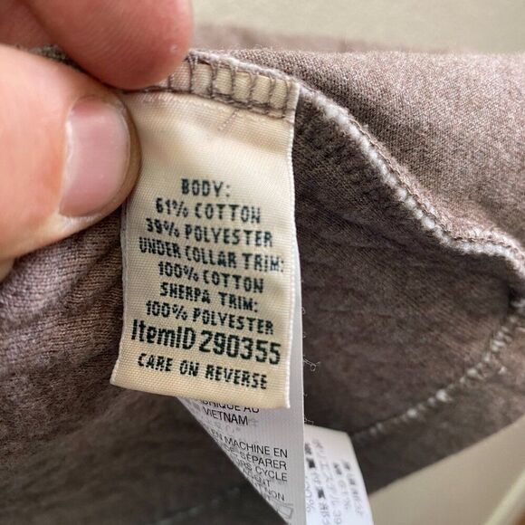L.L. Bean Jacket Faux Sherpa Trim Open Front 290355 EUC Size XL EUC - Picture 3 of 4